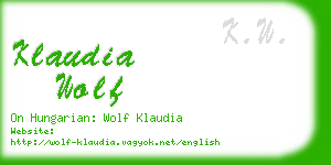 klaudia wolf business card